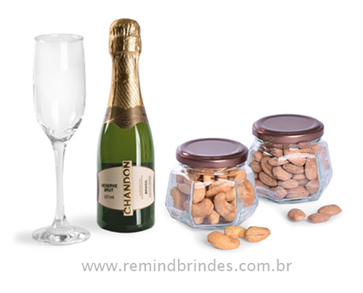 Kit Bebida - Chandon 187 mL, 2 Potes de Sementes e Taça