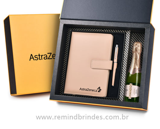 Kit Bebida - Chandon 187 mL e 1 Kit Caderneta e Caneta de Metal