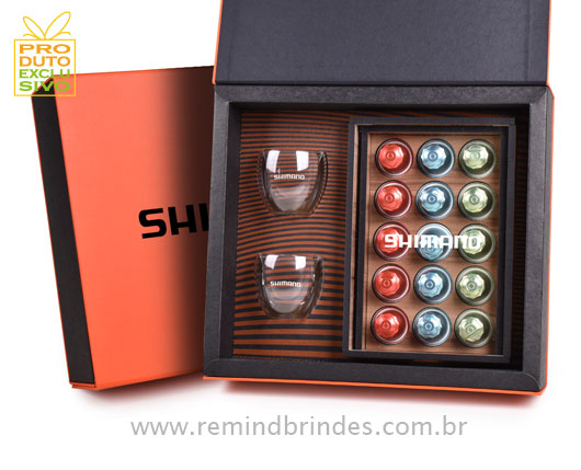 Kit Café Espresso Pro com Copos de Parede Dupla e Porta-Cápsulas