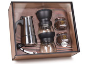 Kit Café Moka Pro 4 Peças com Cafeteira Italiana e Moedor