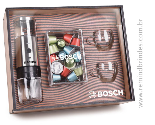 Kit Café Espresso Tech 4 Peças - Cafeteira Elétrica, Cápsulas de Café e 2 Canecas