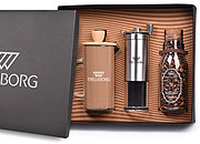 Kit Café Gourmet 3 Peças com Prensa Francesa, Moedor Manual e café em grãos