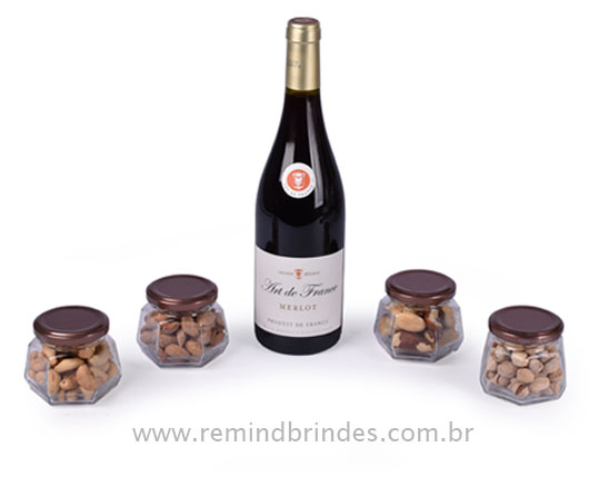 Kit Bebida - Vinho Francês Art de France Merlot com 4 Potes de Especiarias