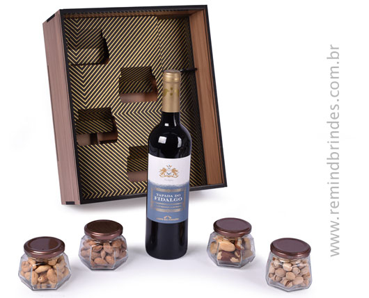 Kit Bebida - Vinho Português Tapada do Fidalgo com 4 Potes de Especiarias