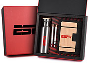 Kit Onboarding Eco Executive 4 Peças com Garrafa Inox Escovado, Caderneta Bambu e Duas Canetas