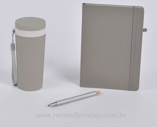 Kit Executive Personalizado 3 Peças com Copo, Caderneta e Caneta