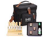 Kit Queijo Personalizado com Bolsa Térmica, Tábua com Suporte de Espátulas, Azeite e Temperos
