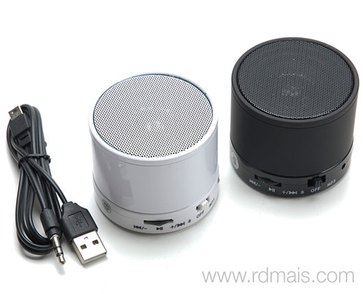 Mini Caixa Acústica de Metal com Bluetooth e Bateria Recarregável
