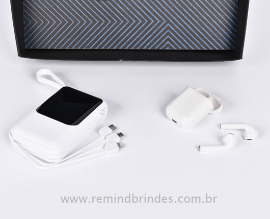 Kit Onboarding Tech 2 Peças com Power Bank e Fone Bluetooth