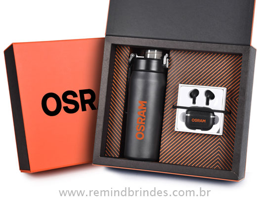 Kit Onboarding Executive 2 Peças com Garrafa Térmica e Fone Bluetooth